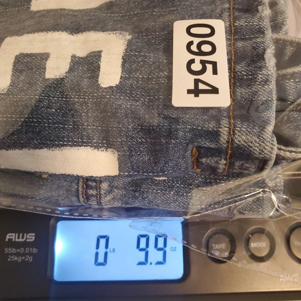 AMERICAN EAGLE Distressed Blue Jean Denim Shoulder Tote‎ Bag Logo Spellout